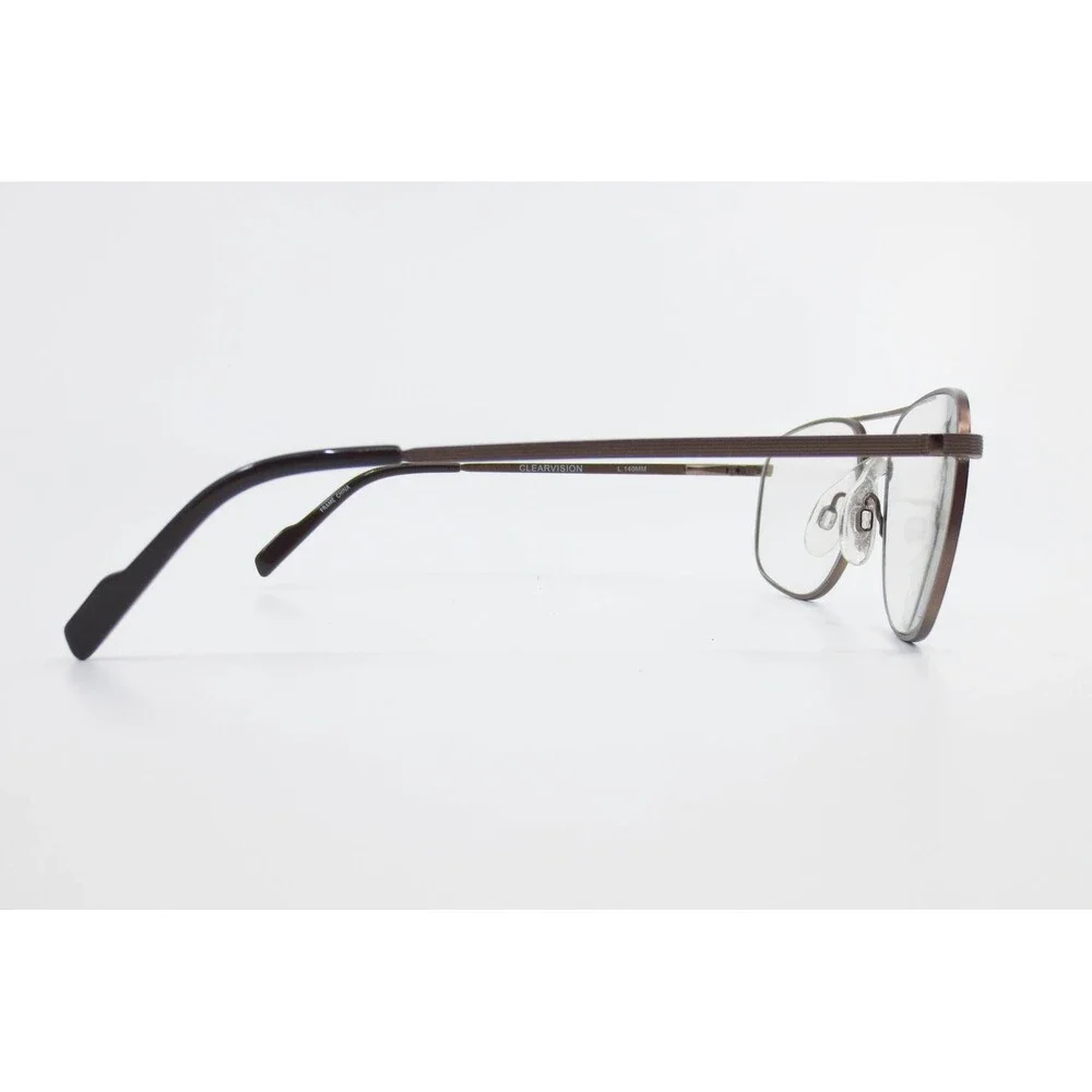 Clearvision Clint II Brown Aviator Double Bridge Eyeglass Frames 56-18-140
